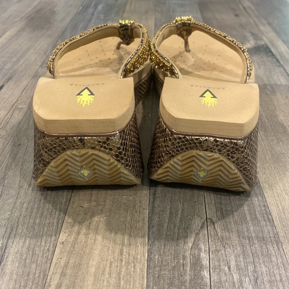Snakeskin and Rhinestone Volatile Sandals - Picture 4 of 15